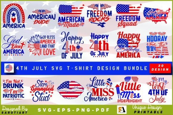 4th of July SVG T-shirt Design Bundle: A Creative and Practical Solution for Independence Day Merchandise