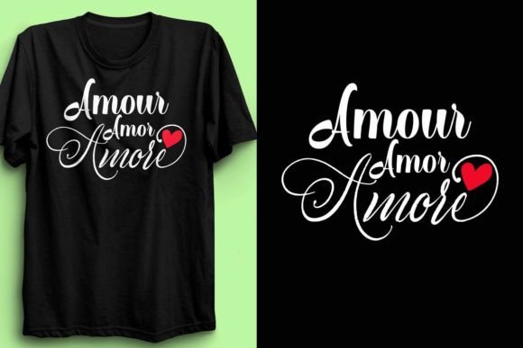 Amour Amor Amore T-Shirt Design 1: A Versatile and High-Quality Graphic for Your POD Business