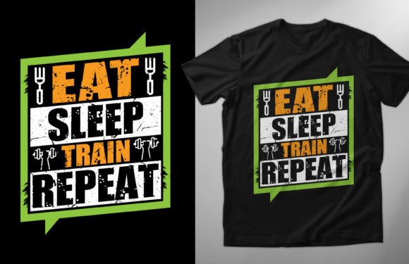 Eat Sleep Train Repeat T-Shirt Design