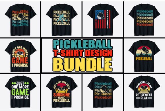 Funny Pickleball T-Shirt Designs Bundle