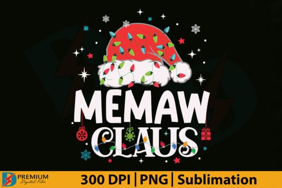 Memaw Claus Christmas PNG Sublimation for Creative and Business Applications