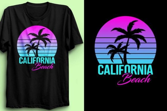 Retro Neon California T-Shirt Design 3 – A Versatile Asset for Your Print-on-Demand Business