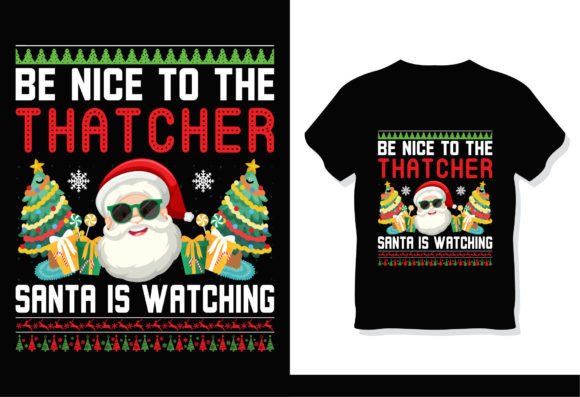 Thatcher Santa Christmas T-Shirt Design