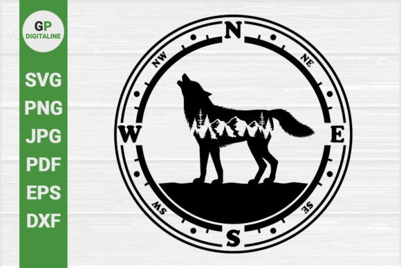 Wolf Howls, Mountain, Compass SVG: A Versatile Design for Creative Projects